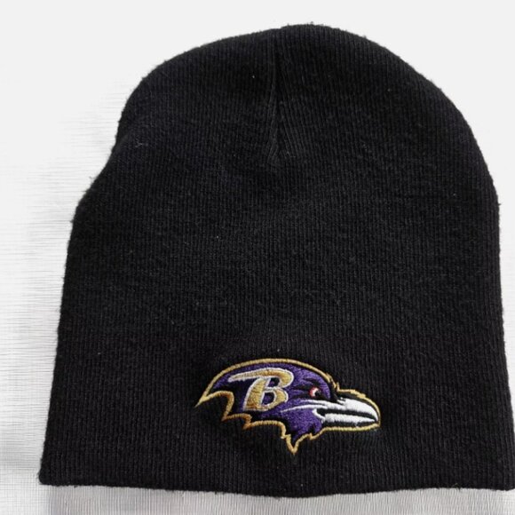 NFL Baltimore Ravens Knit Uncuffed Beanie Hat Black - Picture 3 of 5